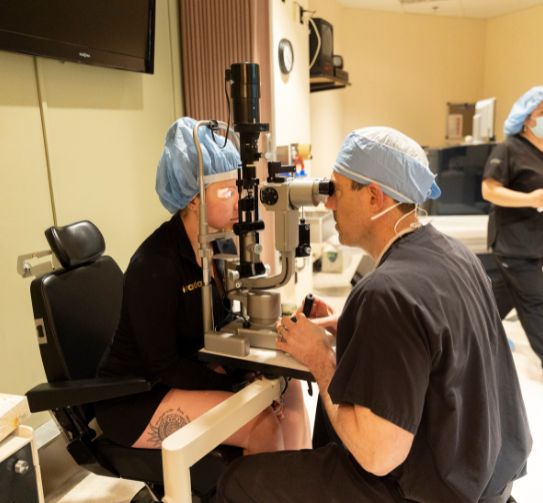 Doctor performing an eye exam on a patient - LASIK in Casper WY